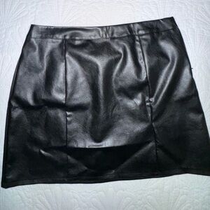 Black Faux Leather Mini Skirt